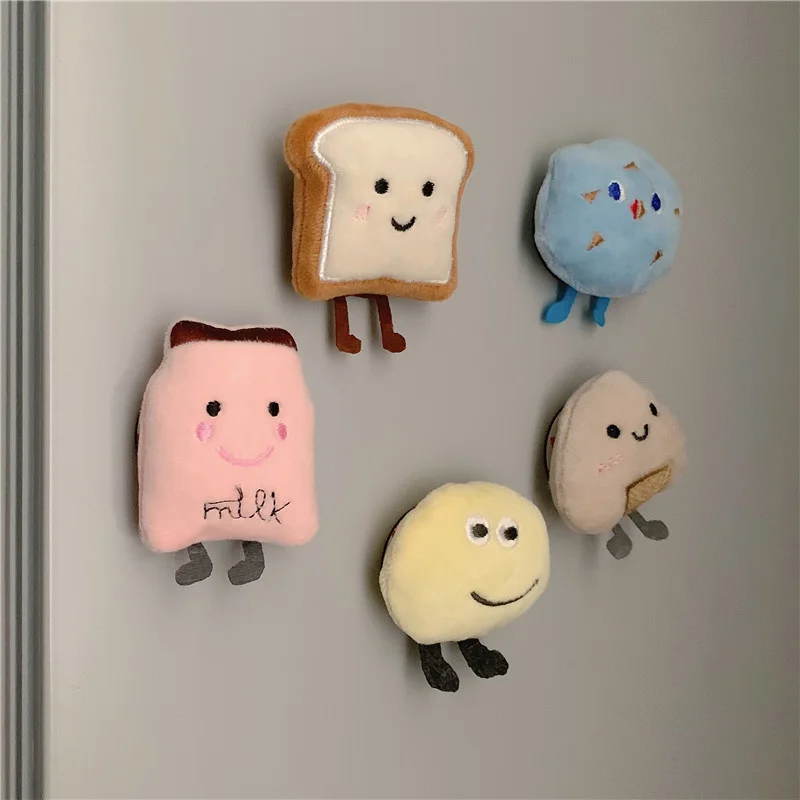 Custom Soft Plush Cartoon Fridge Magnet Eco-friendly Cute Cartoon Plush Dolls Fridge Magnets