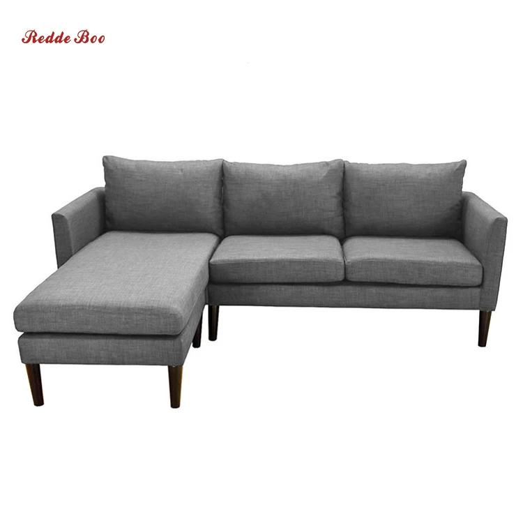 
Modern European style small apartment living room fabric sofa with chaise B06 
