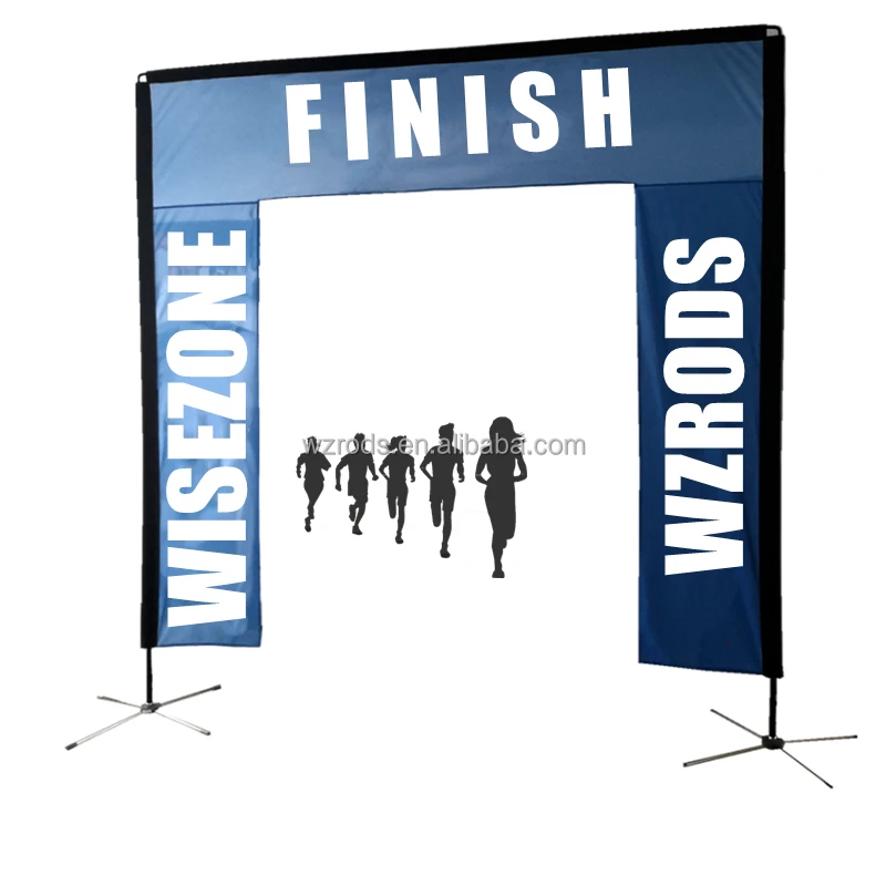 Weihai Wisezone 3 meter height outdoor advertising square event gate banner custom logo running square racing gate flag