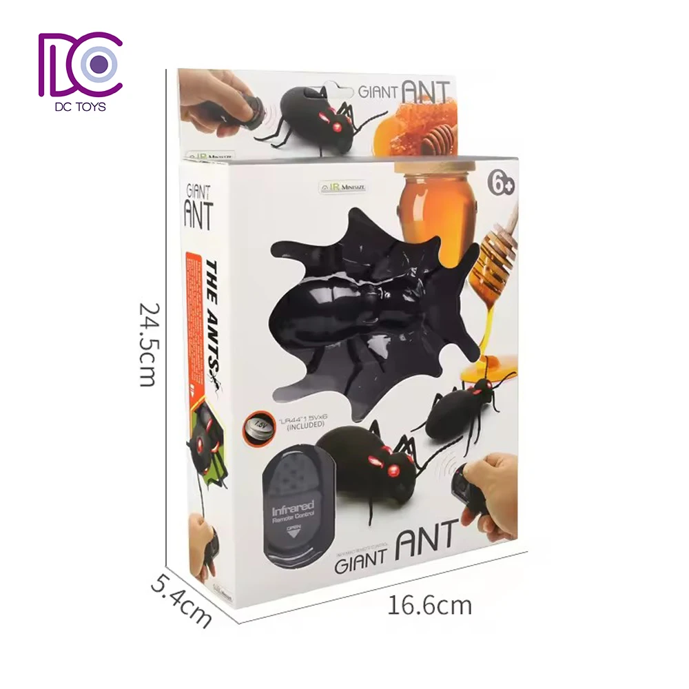 DC Black scary crawling toys remote control simulated animal model RC spider for kids