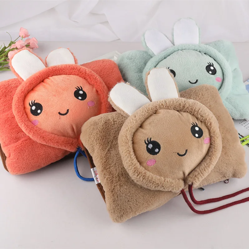 Soft comfortable furry reusable hand warmer rechargeable electric hot water bag