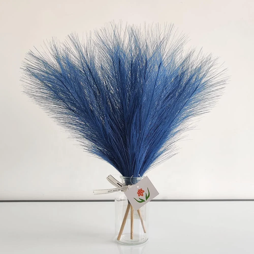FCD1011  artificial flower decor blue pampas artificial flowers arch faux artifical pampas grass small