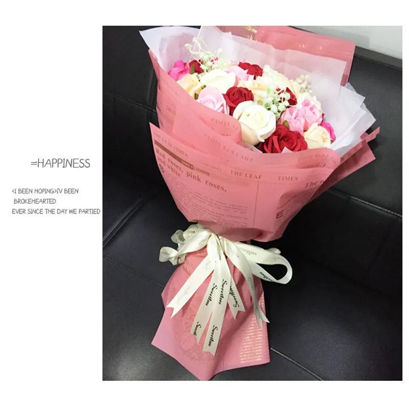 New design flower wrapping paper cellophane wrapping paper for bouquet Colorful Packaging Flower Gift Wrapping Paper matte film