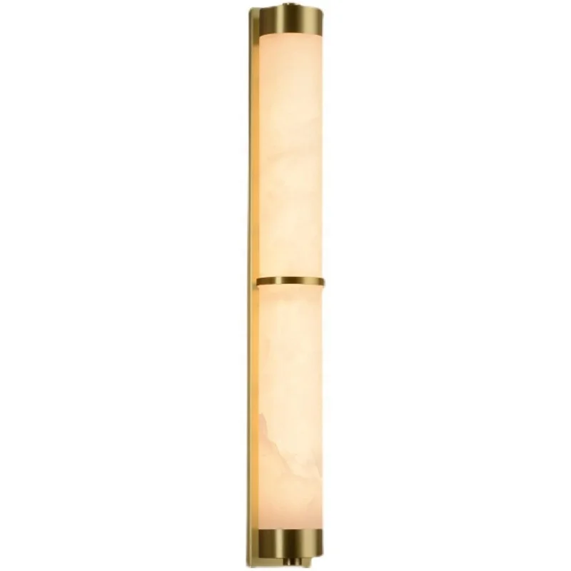 Modern Bedside Brass Sconces Wall Lamp For Bedroom Living Room Home Led Alabaster Long Wall Lamp