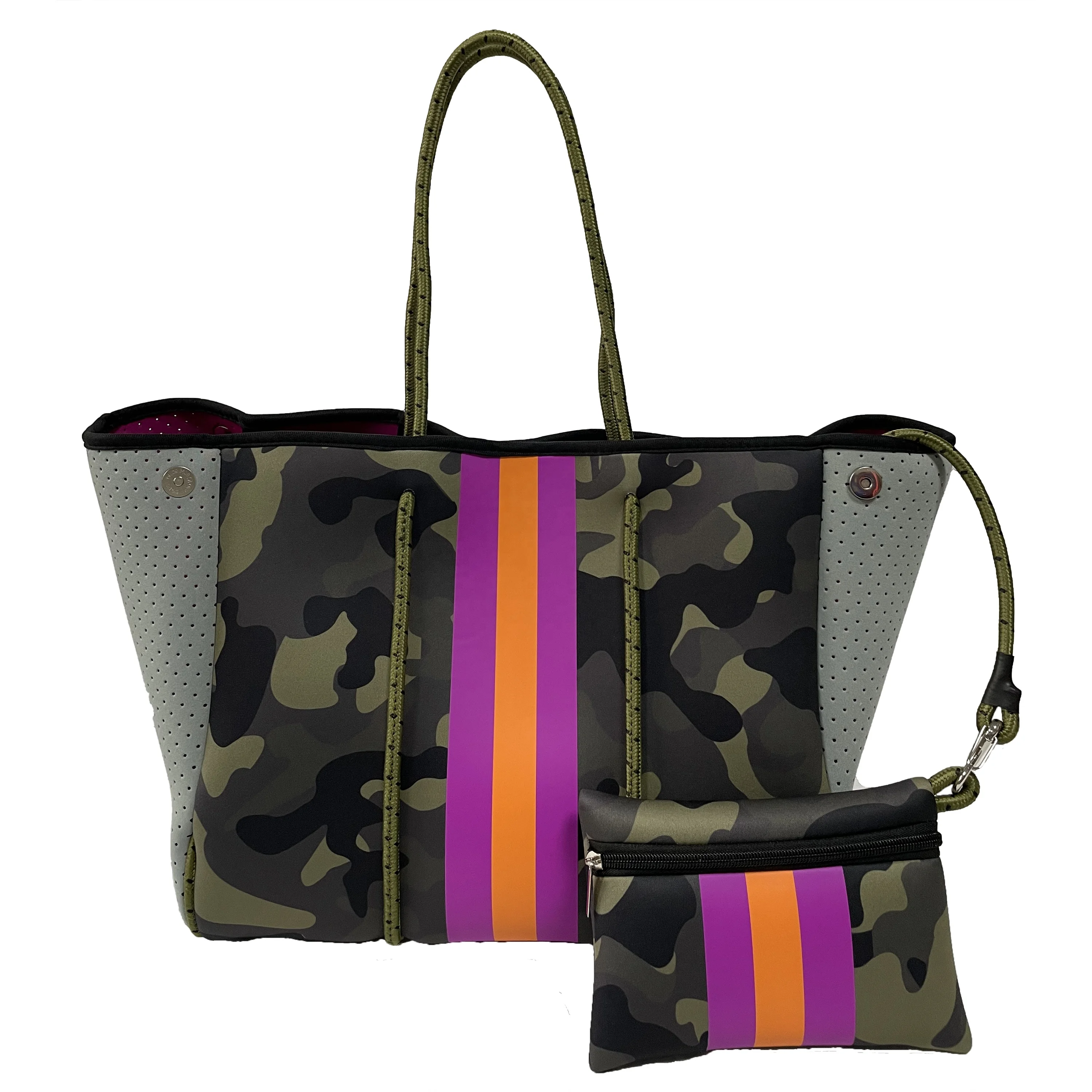 Dropshipping Waterproof Custom Logo Printed Large Shoulder Cooler Bag Women Neoprene Beach Tote Bag