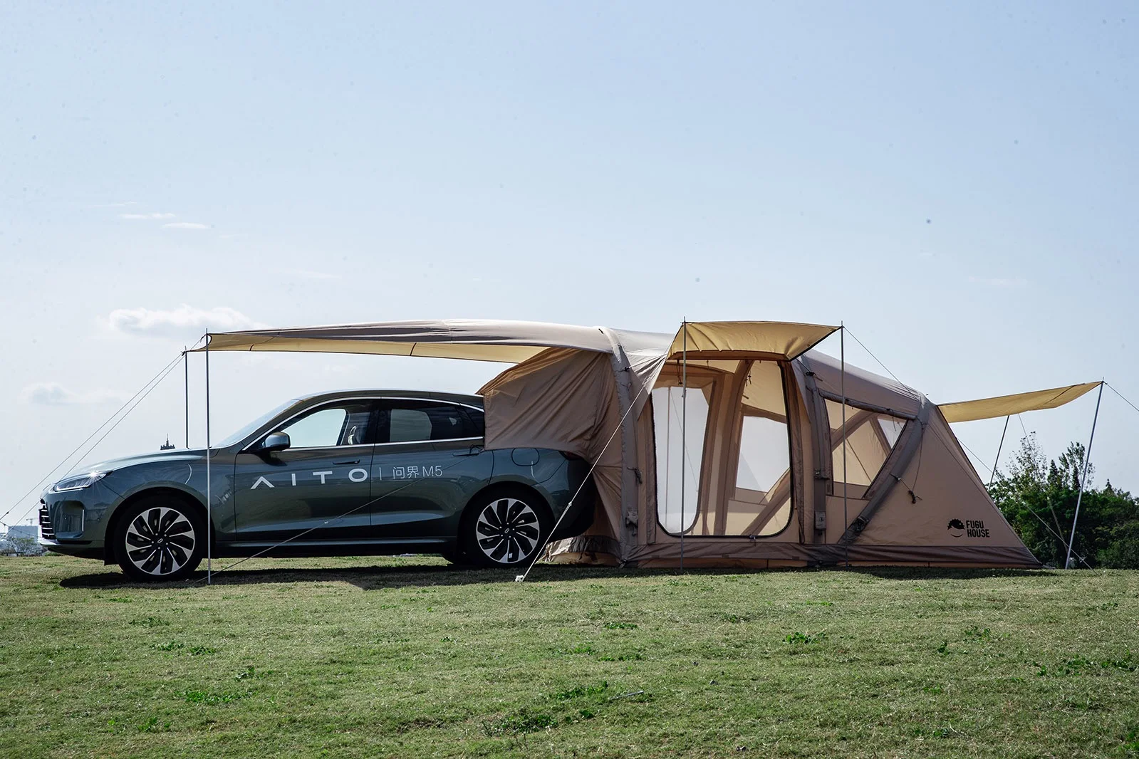 FUGU HOUSE Portable Outdoor  Polyester Automatic Quick Opening Car Tailgate Tent Shade Tent Suv Car Rear Tent For Camping