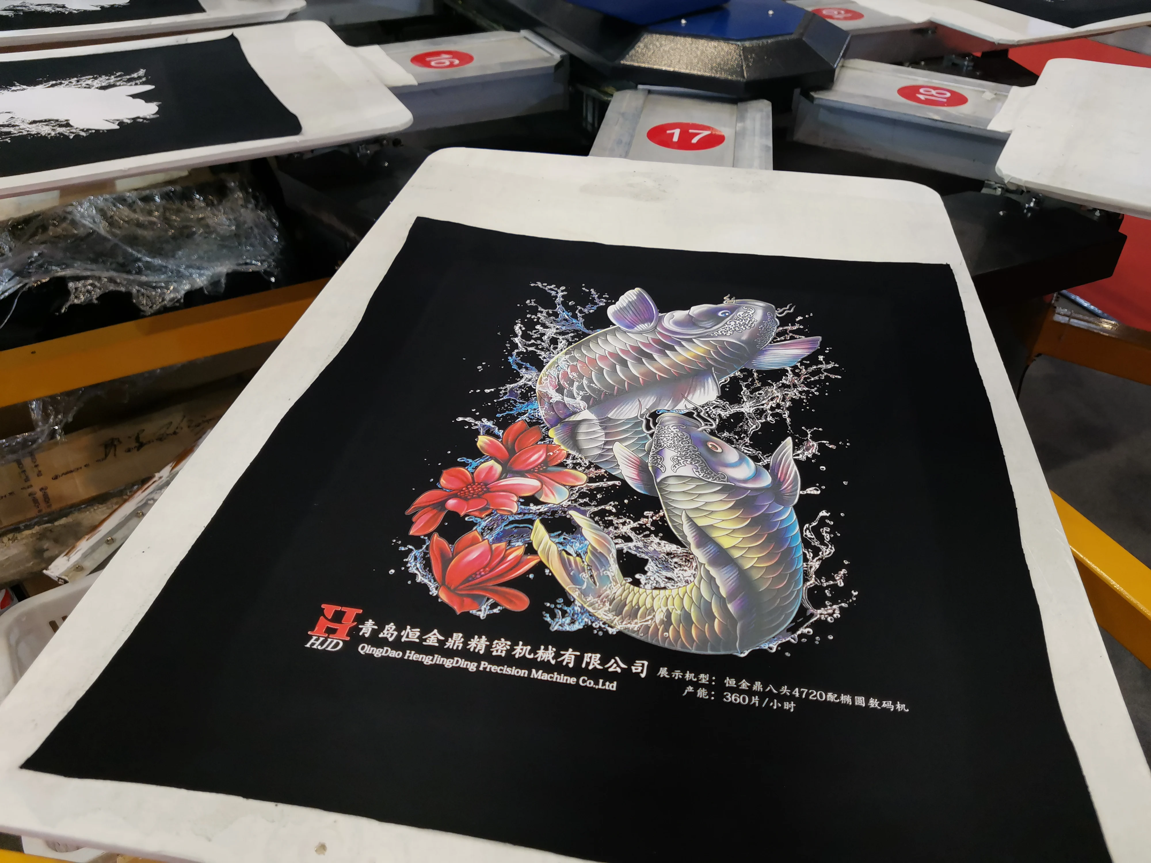 4 colors 63x86.5cm High accuracy Automatic cotton textile silk screen printing machine, suitable for different printing process