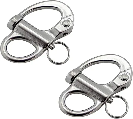 Fixed Snap Shackles 316 Stainless Steel Bail Snap Shackles with Quick Release Pin for Bracelet and Boat