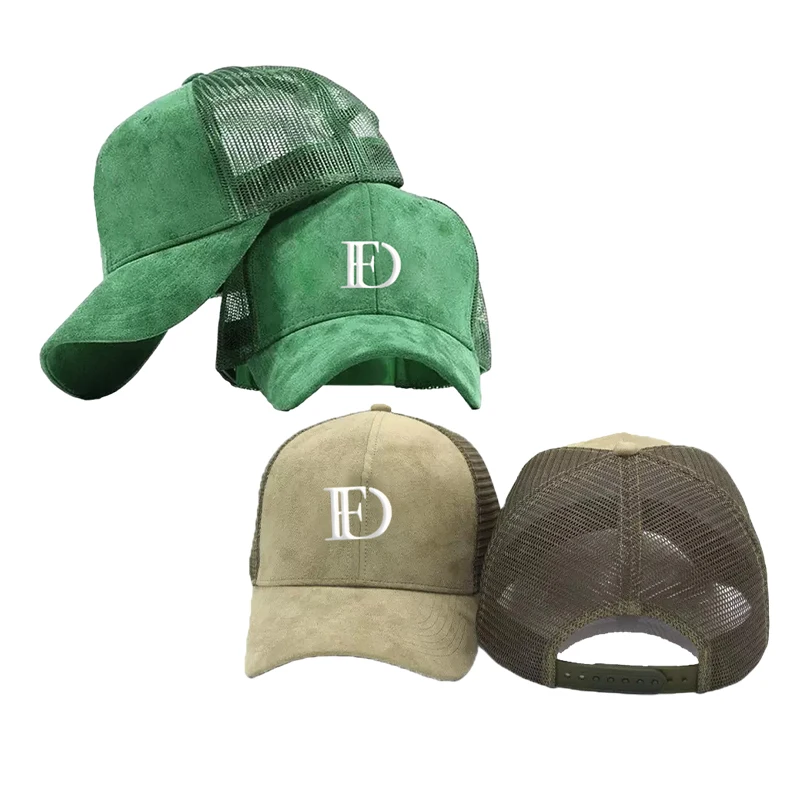 ODM OEM 6 Panel Embroidery Breathable Suede Mesh Wholesale Sports Outdoor Travel Trucker Hat
