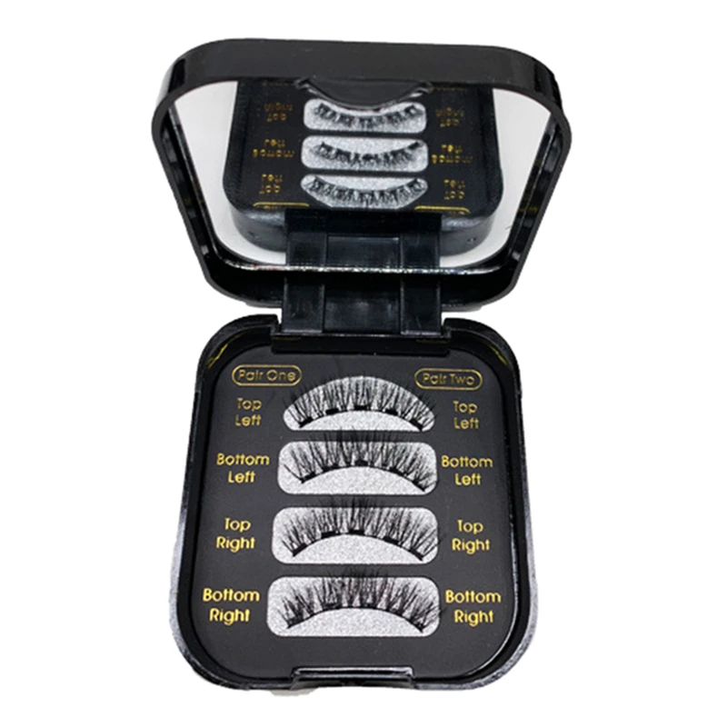 Custom Logo Magnetic False Eye lashes Segments Cils No Glue No Eyeliner Private Label 3D Magnetic Eyelashes