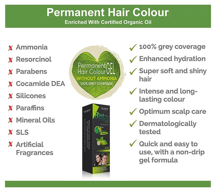 OEM ODM Bulk Hair Color Shampoo Natural Argan Oil Base Henna Hair Dye Comb with Gloves Provided