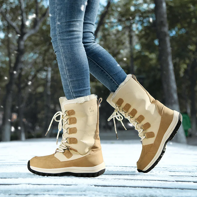 Зимние ботинки с логотипом на заказ, мужские высокие теплые плюшевые утепленные уличные ботинки, Нескользящие мужские зимние ботинки, хлопковая обувь