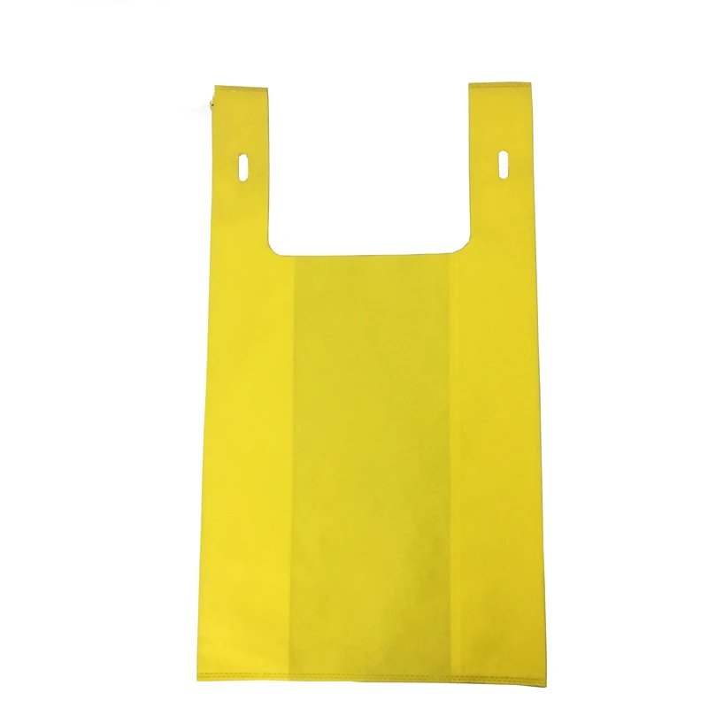 40-70gsm Heat Sealing T-shirt Shopper Tnt Grocery Non-woven T Shirt Bags Handled Customized Color Promotional with Custom Logo