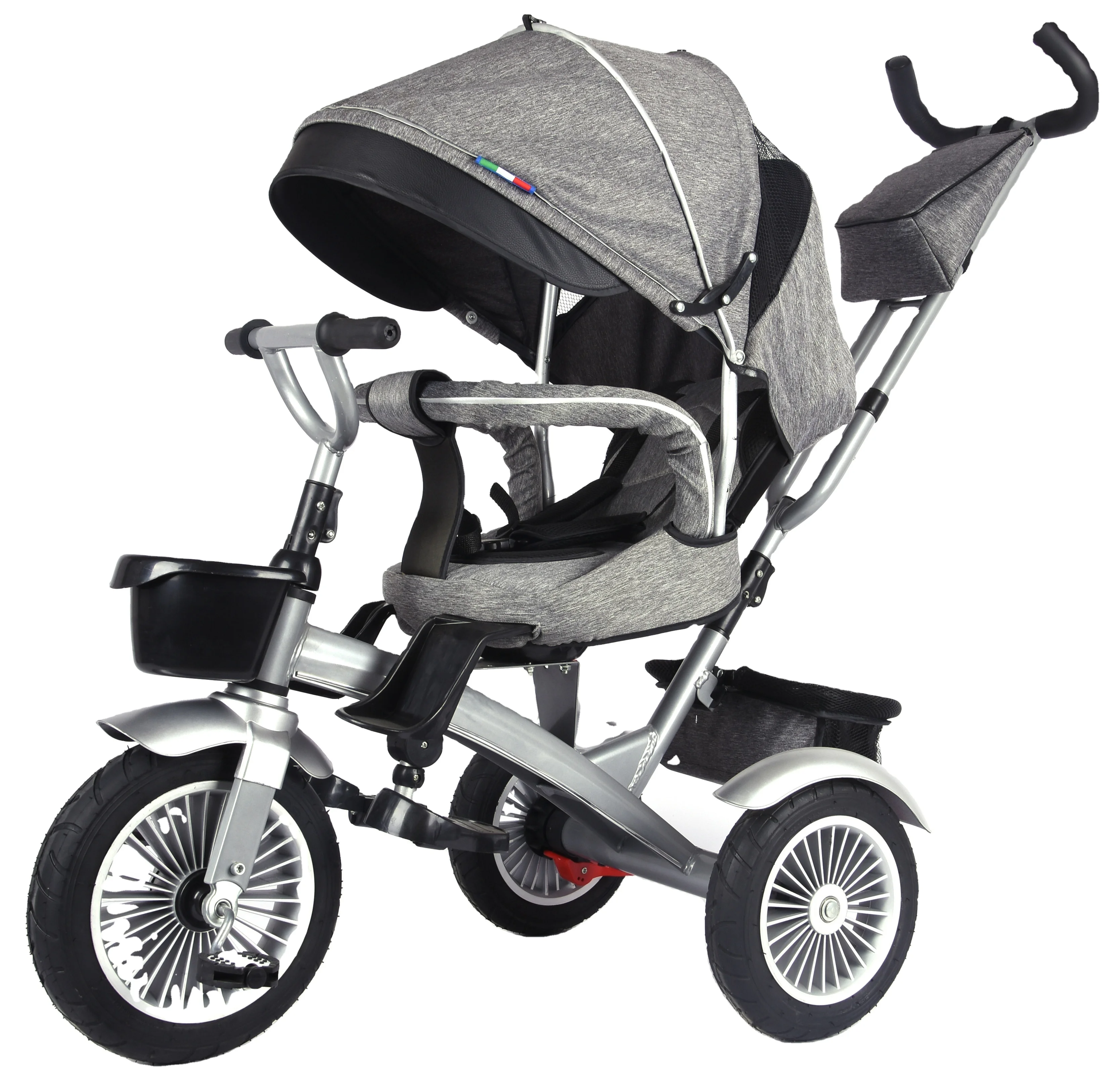 Discount Deal New Folding 4 in 1 kids tricycle baby walker stroller trike with safety basket car seat multifunction super canopy