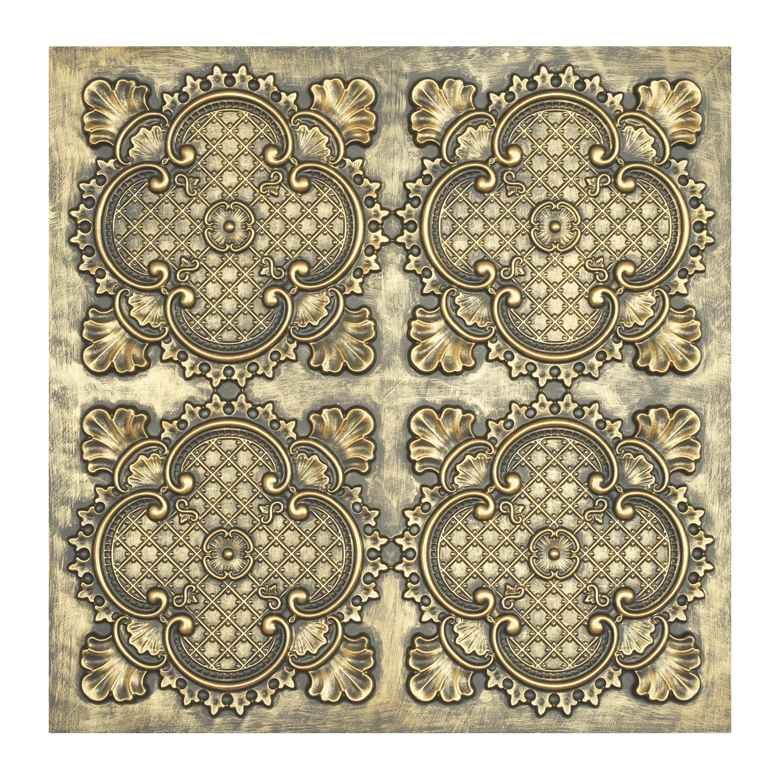 Distress Tin Ceiling Tiles interior decorative panel Easy to Install PVC Panels for Cafe Club PL80 Ancient gold