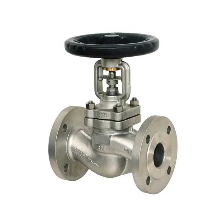 DIN JIS mss sp85 Standard Cast Iron GGG50 Bellow Seal Hand Wheel Straight Globe Valve