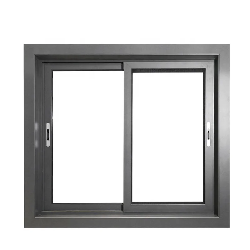 CE Standard Champagne Color Aluminum Sliding Window Sliding Glass Doors And Windows Bronze Color Sliding Aluminium Window