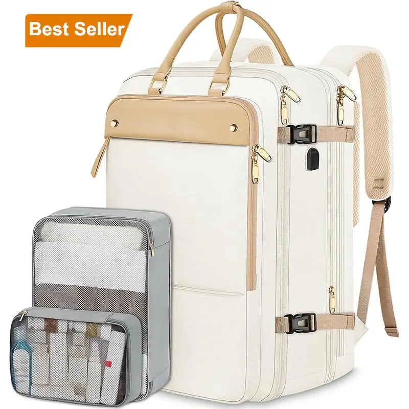 17 Inch Large Flight Approved USB Charging Port Computer Carry on Backpack 52L TSA Travel Laptop Backpack with Shoes Compartment