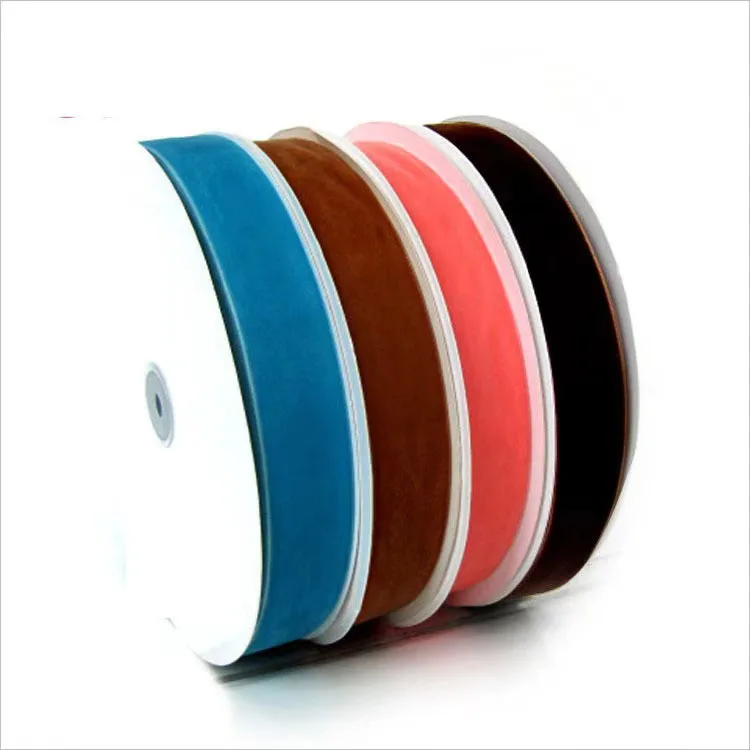 Wholesale velvet ribbon silk ribbons single double side 10mm red velvet ribbon roll