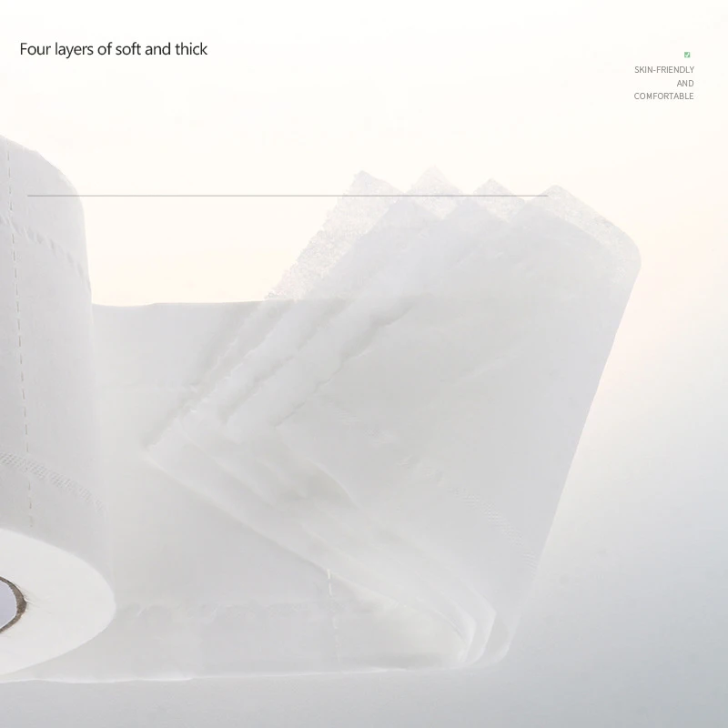 Мягкая трогательная Экологически чистая 3ply небеленая 100% натуральная Органическая Бамбуковая ткань белая Туалетная рулонная бумага