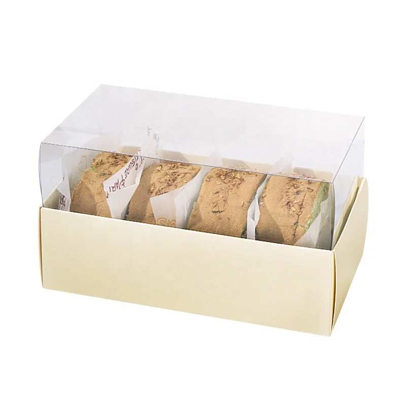Transparent Lid Cake Box Macaron Dessert Cake Roll Boxes Baking Packaging Container