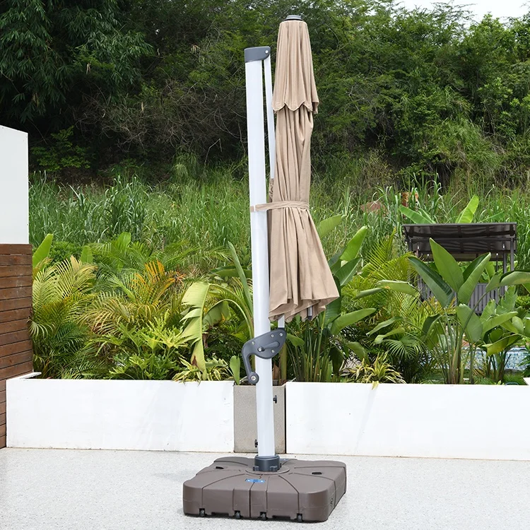 Hot Sale Fade resistant fiberglass Rib Aluminum parasol Garden Offset Outdoor Poolside Cantilever Patio Umbrella