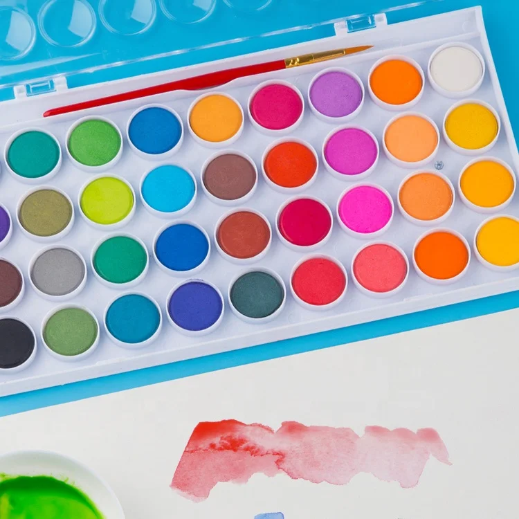 Набор однотонных акварельных художественных красок 12 16 28 36