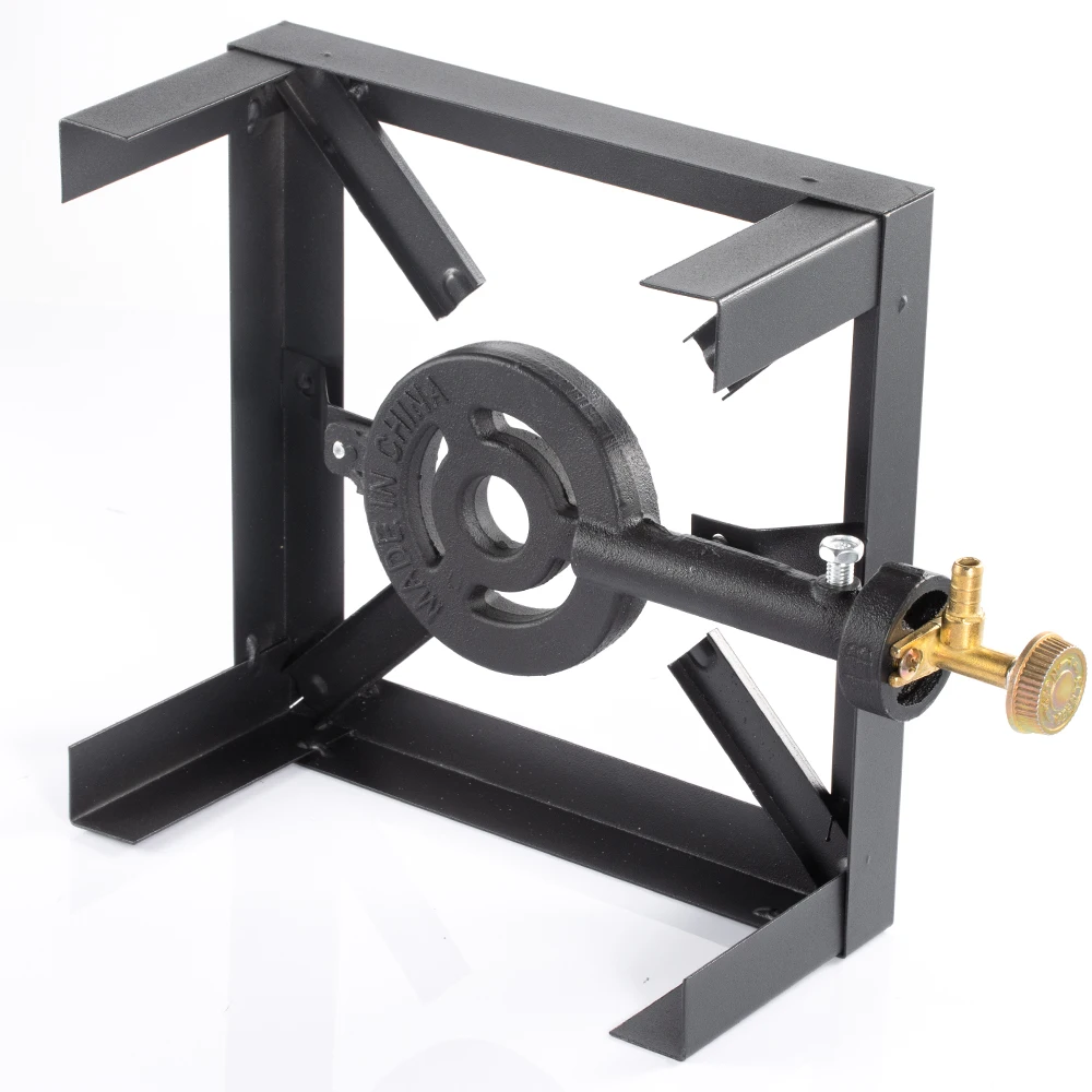 RAF Single Burner Iron Camping Stove Black Outdoor Gas Stove for Barbecue Grilling Stand Cooker