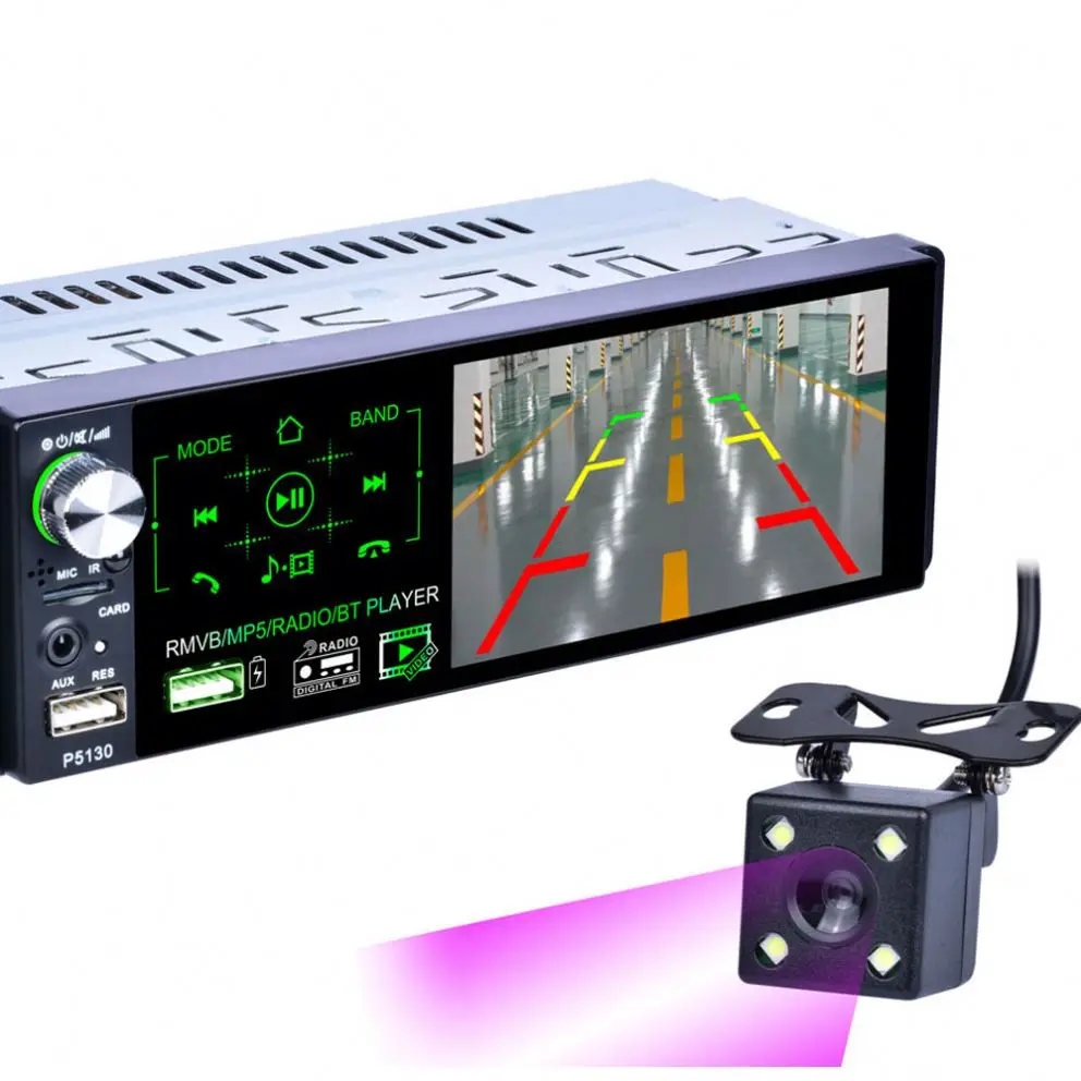 Carmitek Car Stereo 1 Din 4.1' HD Capacitive Touch Screen Car Radio Auto FM/AM/RDS BT + Steering Wheel Control & Microphone