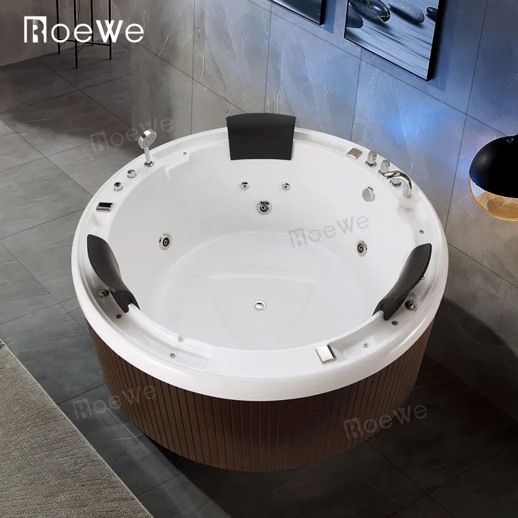 build-in jaczy acrylic bathtub 3 person round bath tub 1.8m spa drop-in hydro therapy massage bathtubs & whirlpools