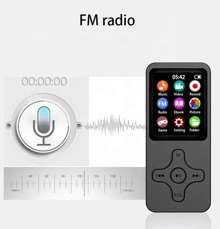 Custom digital mini audio reproductor multimedia mp3 music player portable walkman