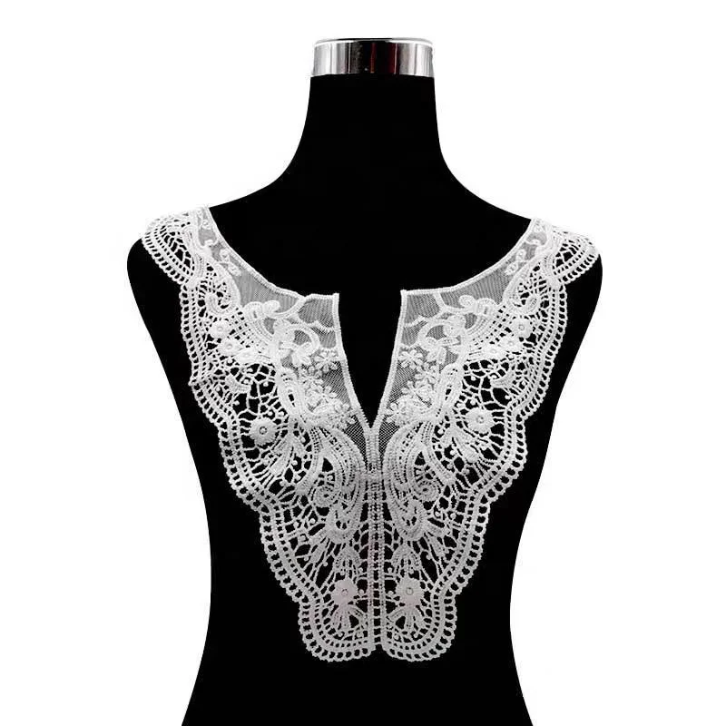 2019 Stock Available wholesale lace collar   polyester crochet lace neck trim for women dress