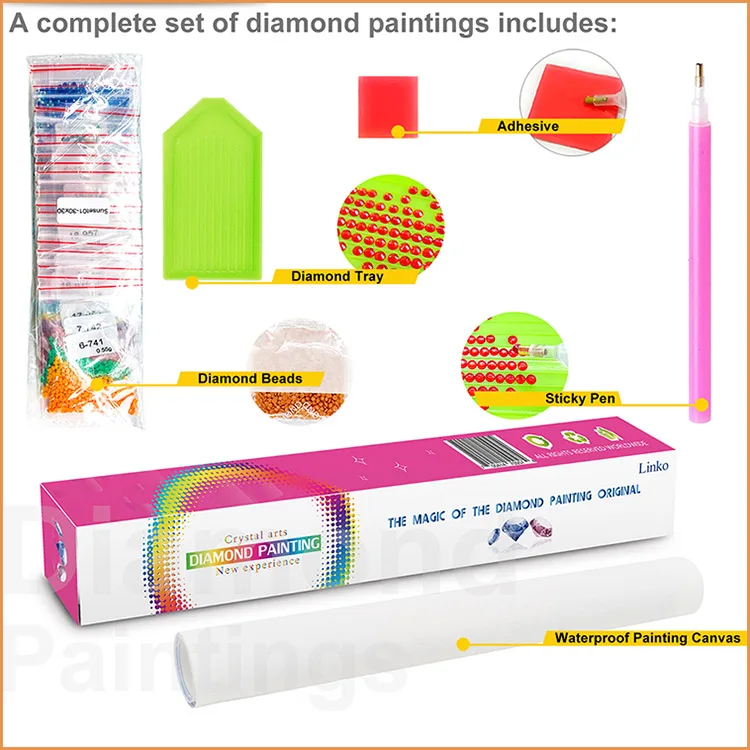 Colorful peacock crystal diy round framed dot drill diamond painting kits 5d hanging interior decoration mosaics