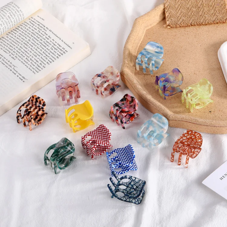 European and American vintage hair accessories claw women small hairpin acetate octopus crab hair claw clips