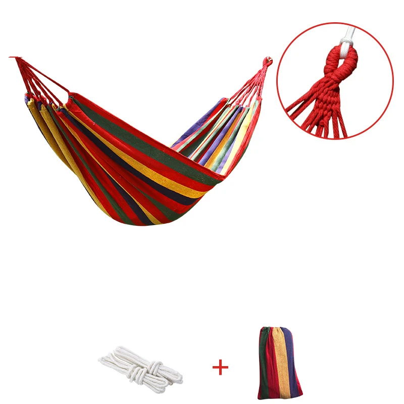 Double hammock Outdoor Swing Fabric Camping Hanging Hammock Canvas Bed 200 * 150