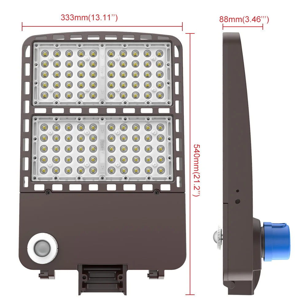 480V 347V 277V Stocks LED Public Area Pole Light LED Shoe Box Street Light 200W 240W 300W 100W Road Sensor