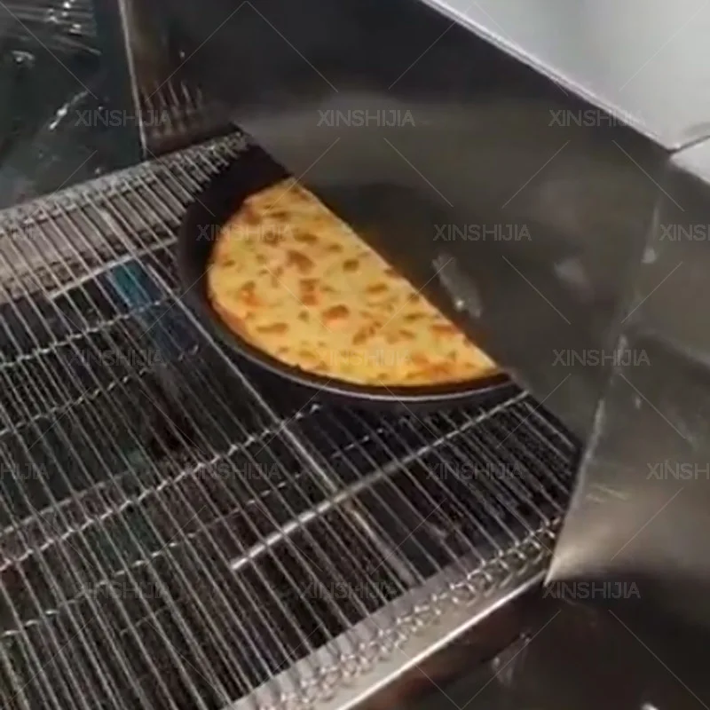 Commercial electric gas 12 18 32 inch countertop conveyor belt roti pita bread pizza baking machine