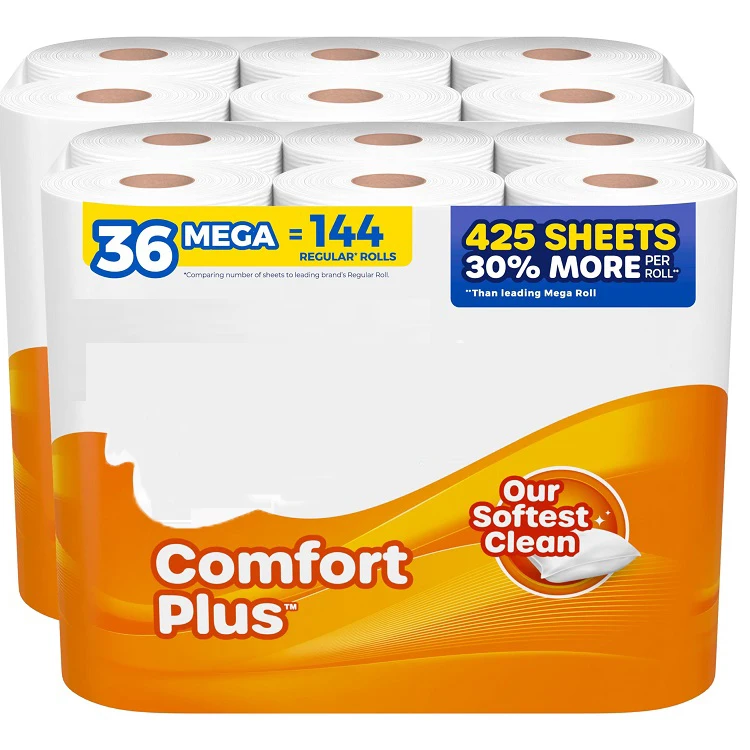 Ultra Soft OEM Customizable 2ply/3ply/4ply 100% Bamboo Toilet Tissue Paper for Bathroom/Hotel/Home