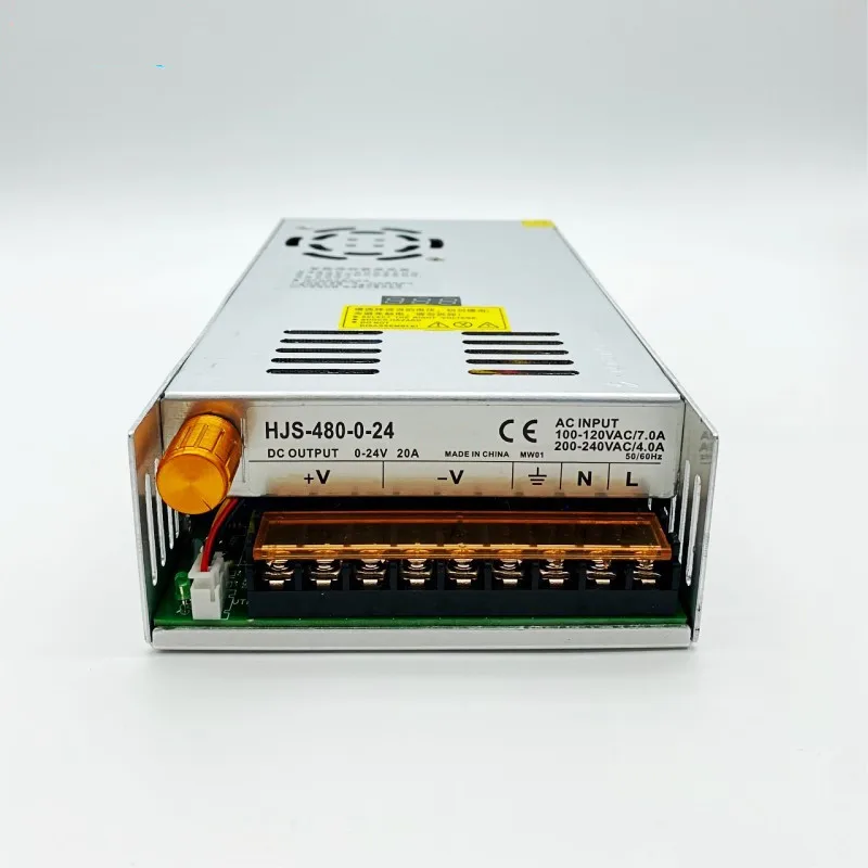 Switching Power Supply 480W Adjustable Voltage 0-24V 20A with LED Display and Cooling Fan HJS-480-0-24