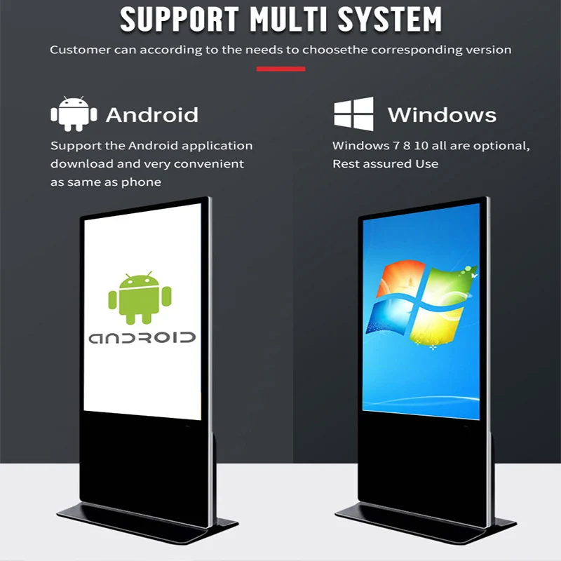 Крытый FHD LCD Android WiFi IPS сенсорный экран киоск напольная подставка цифровые вывески и дисплеи умные рекламные