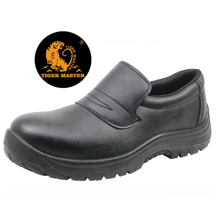 
Black microfiber leather S3 SRC water resistant anti slip steel toe restaurant esd kitchen chef safety shoes 