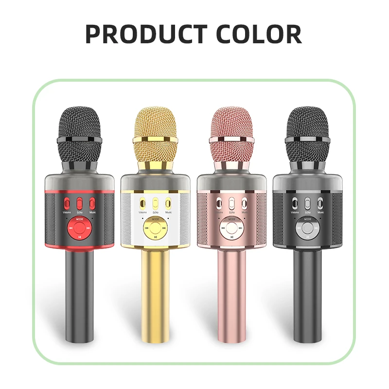 Karaoke Wireless USB Bluetooths Microphone With Screen KTV LED Recording Microphone And Speaker For Family Birthday Party