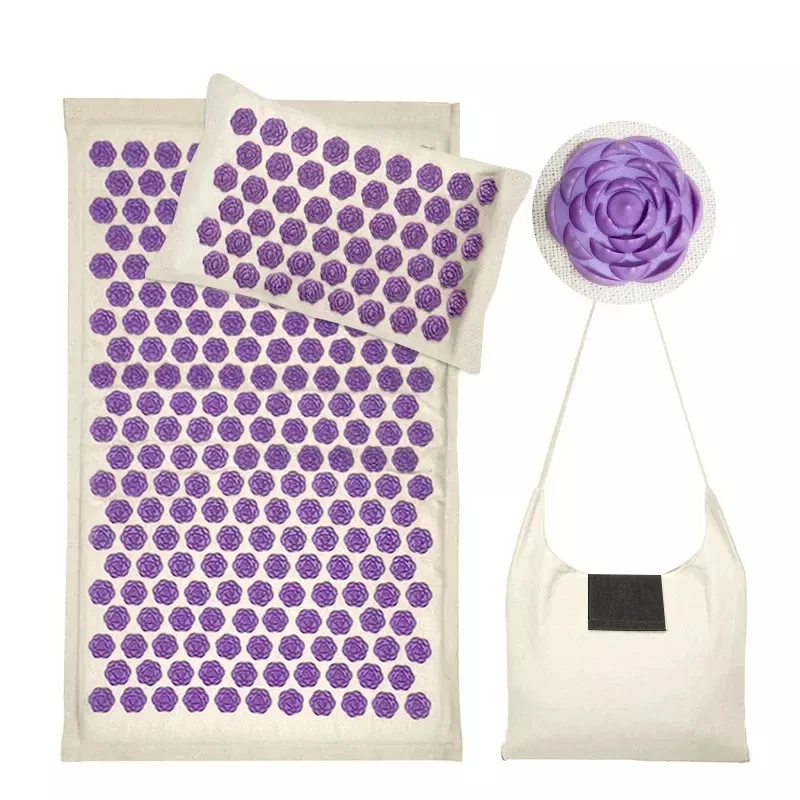 High Quality Yoga Mat for pain Relief Body Set Lotus Acupuncture Mat Flax Coconut Palm Massage Yoga Mat