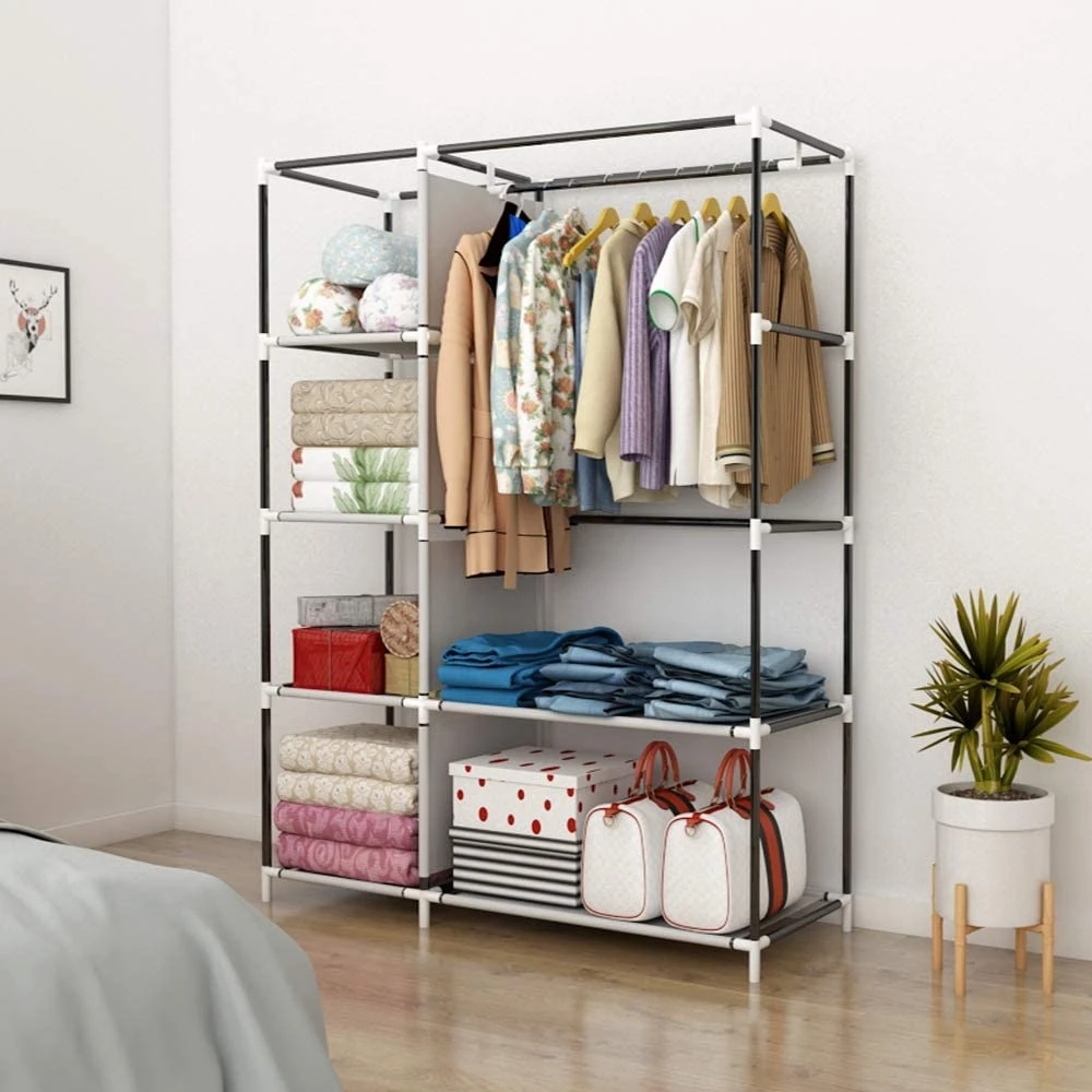 Portable Simple Practical Steel Pipe Dust Proof Cloth wardrobe non woven wardrobe closet
