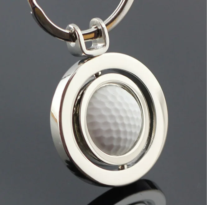3D Sports Keychain Rotating Basketball Soccer Golf Tennis Ball Keyring Key Chain Ring Keyfob Key Holder