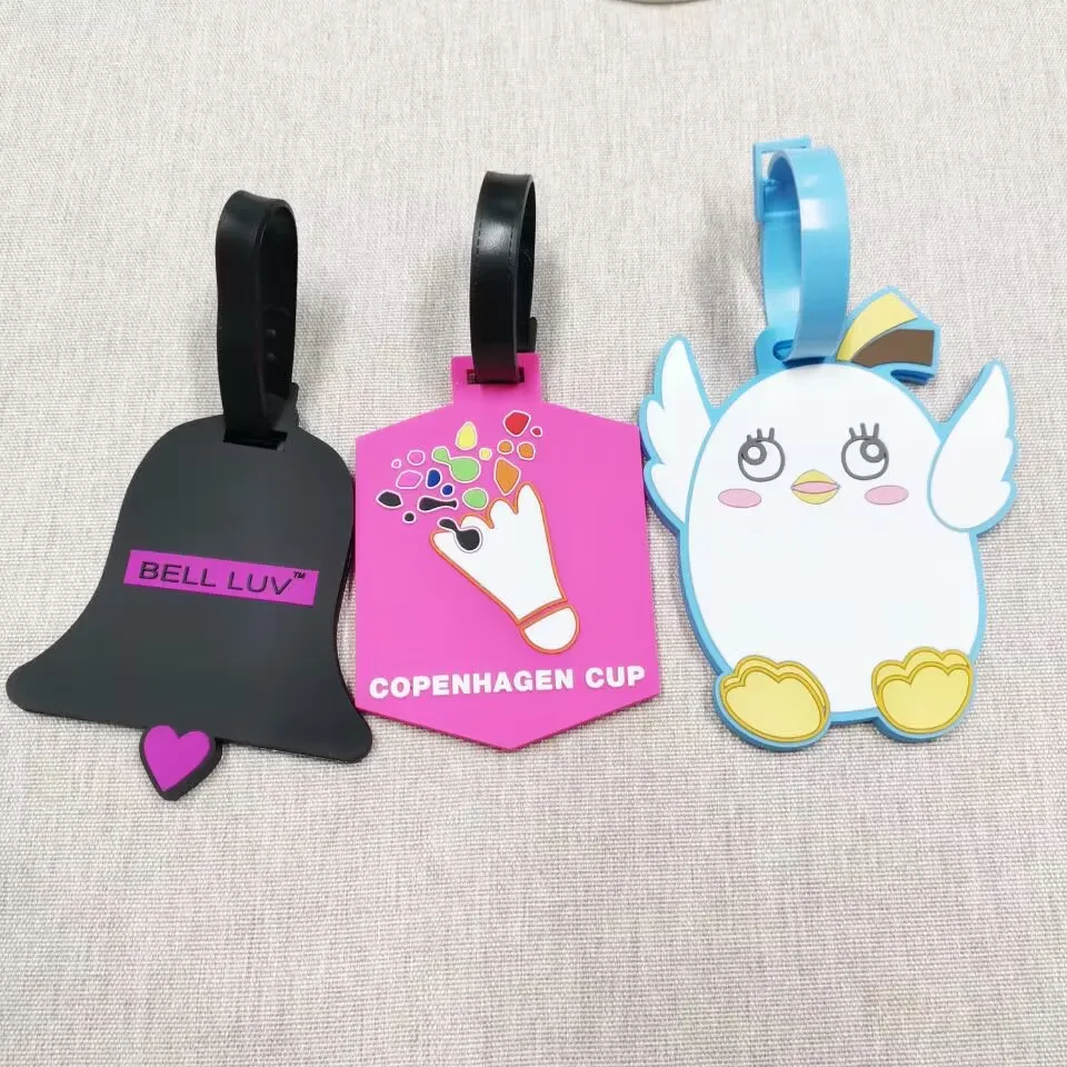 Pinsback Custom New Arrival tiger Silicone Custom PVC Baggage Tag Blank Customized Name Cartoon Soft Pvc Luggage Tags