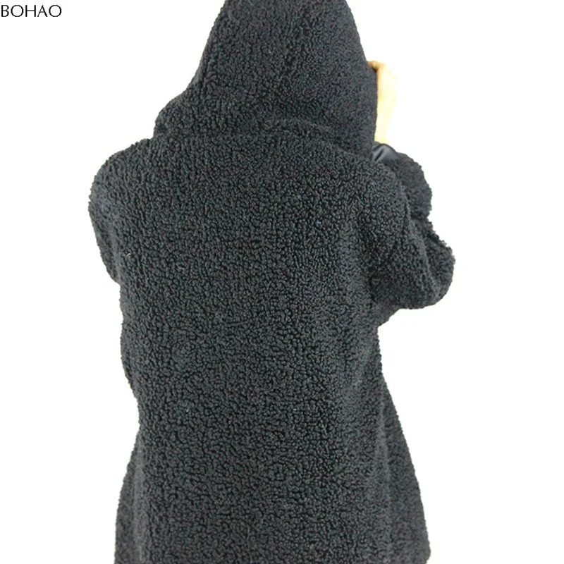 
Clothing In Turkey Wholesale Black Hooded Men Faux Fur Coat 