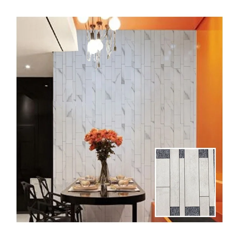 Factory sale texture strip peel and stick wallpaper stick and peel tiles for home and hotel backsplash self adhesive wall tile