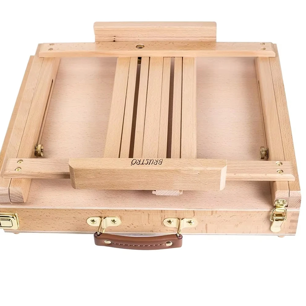 Brustro Artists Portable Tabletop Wooden Sketchbox Easel with Drawer