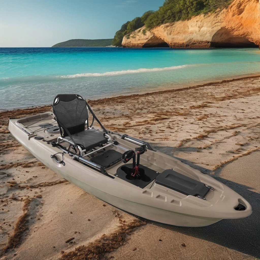 10ft Single &Pedal Kayak for Family & Club Use HDPE Plastic Pedal type Ocean Fishing Boats Rotomolded Hull
